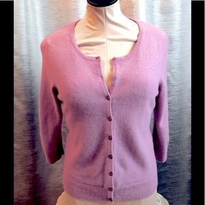 Talbots orchid colored cashmere cardigan